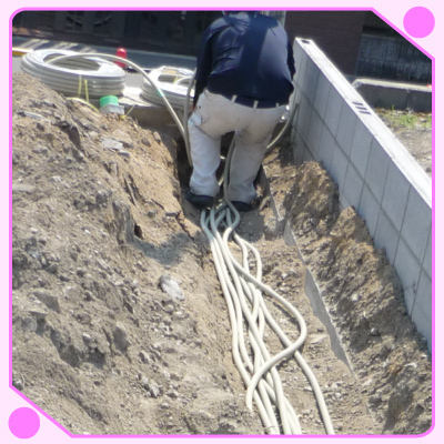防犯カメラ配管埋設工事2