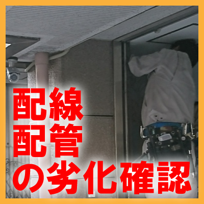 防犯カメラ定期点検・メンテナンス　配線・配管の確認